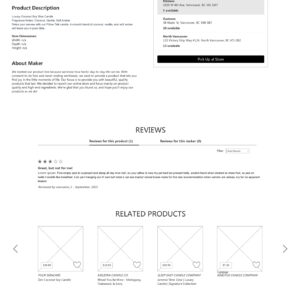 The Nooks Canada product page wireframe